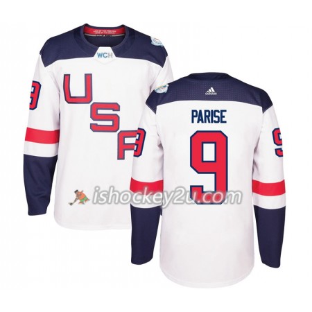 USA Team Trøje Zach Parise 9 2016 World Cup Hvid Premier